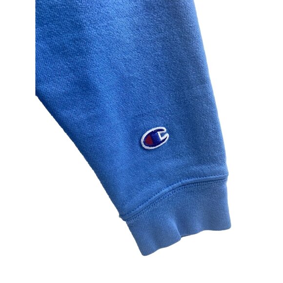 Champion Blue Pullover Hoodie Drawstring Sweatshirt Size Medium Pre-Owned Great - Picture 8 of 12
